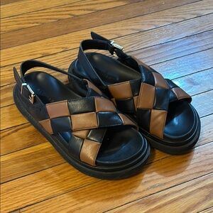 Alohas Checked Slingback Sandals